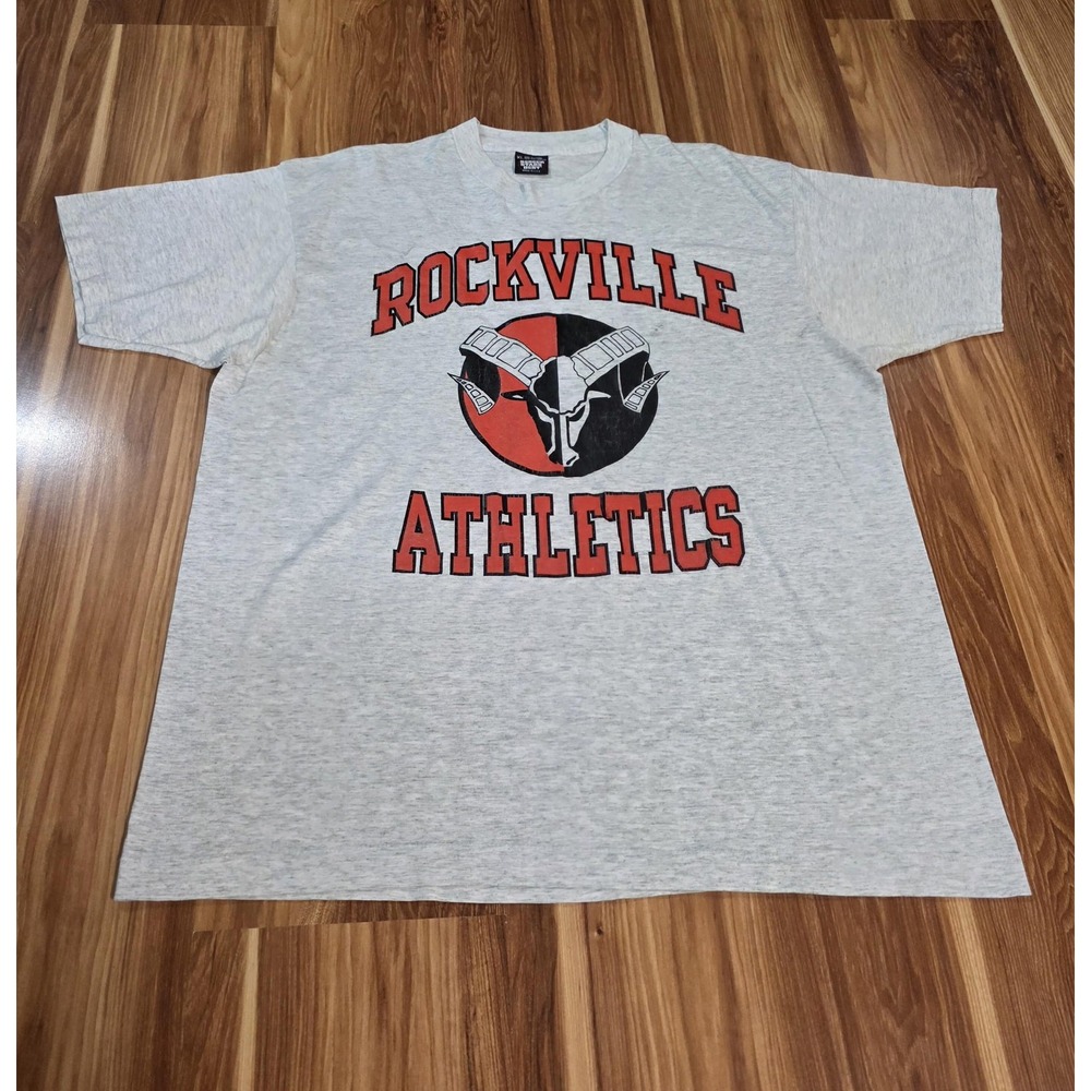Vintage Rockville Athletics Shirt Mens XL Gray Screen Stars Best Graphic 90s